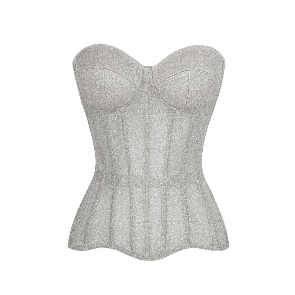 Elegant Silver Shapewear Corset